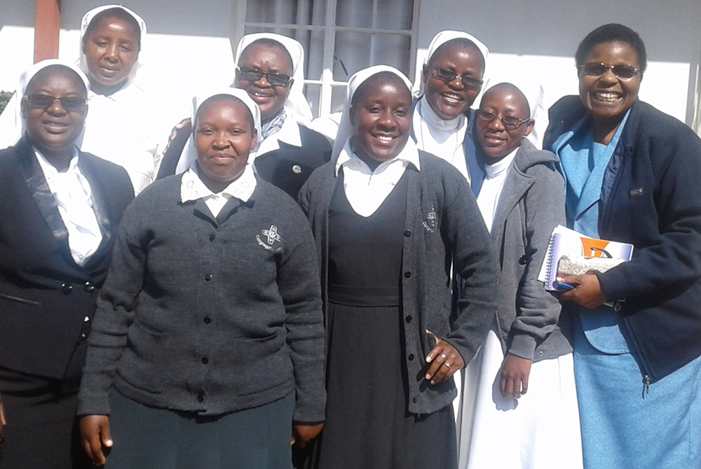 Mary Ward Sisters (Congregation Jesu Sisters in Zimbabwe) are pictured during their regional assembly in 2018. In the front row, from left to right, are Congregation Jesu Srs. Josephine Nyikadzino, Gamuchirai Waduka and Sr. Aleta Dube; back row, left to r