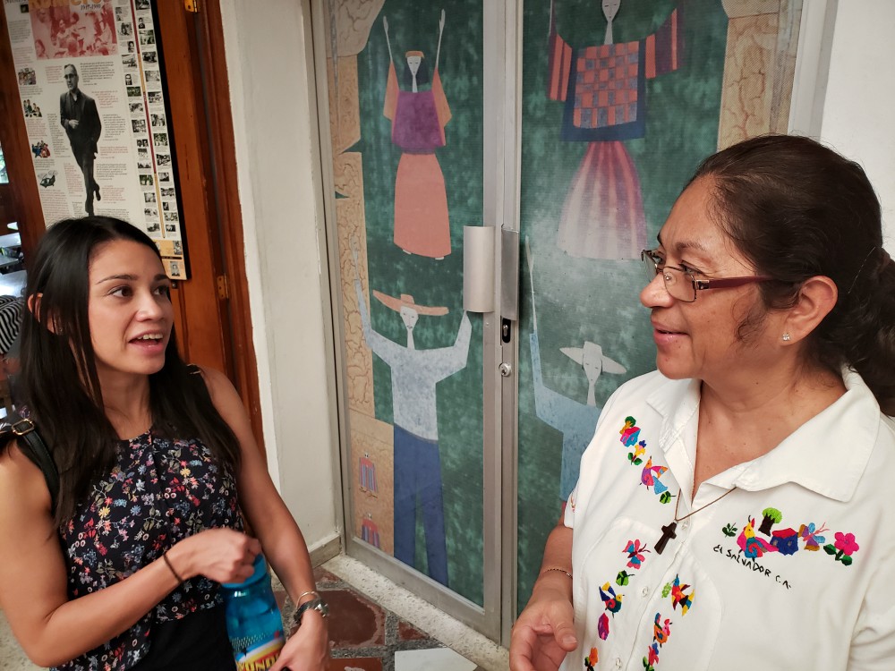 Sr. Hilda Alfaro, right, a member of the Guardian Angel congregation, and Raquel Orellana, the San Salvador-based program leader for the Color Movement, a joint program of Alight and Sisters Rising Worldwide Sr. Hilda Alfaro, right, a member of the Guardian Angel congregation, and Raquel Orellana, the San Salvador-based program leader for the Color Movement, a joint program of Alight and Sisters Rising Worldwide