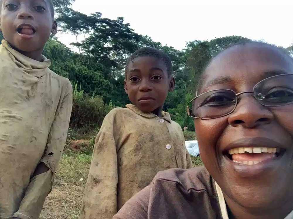 Sr. Constance Fonju with some Baka pupils (Provided by Constance Fonju)