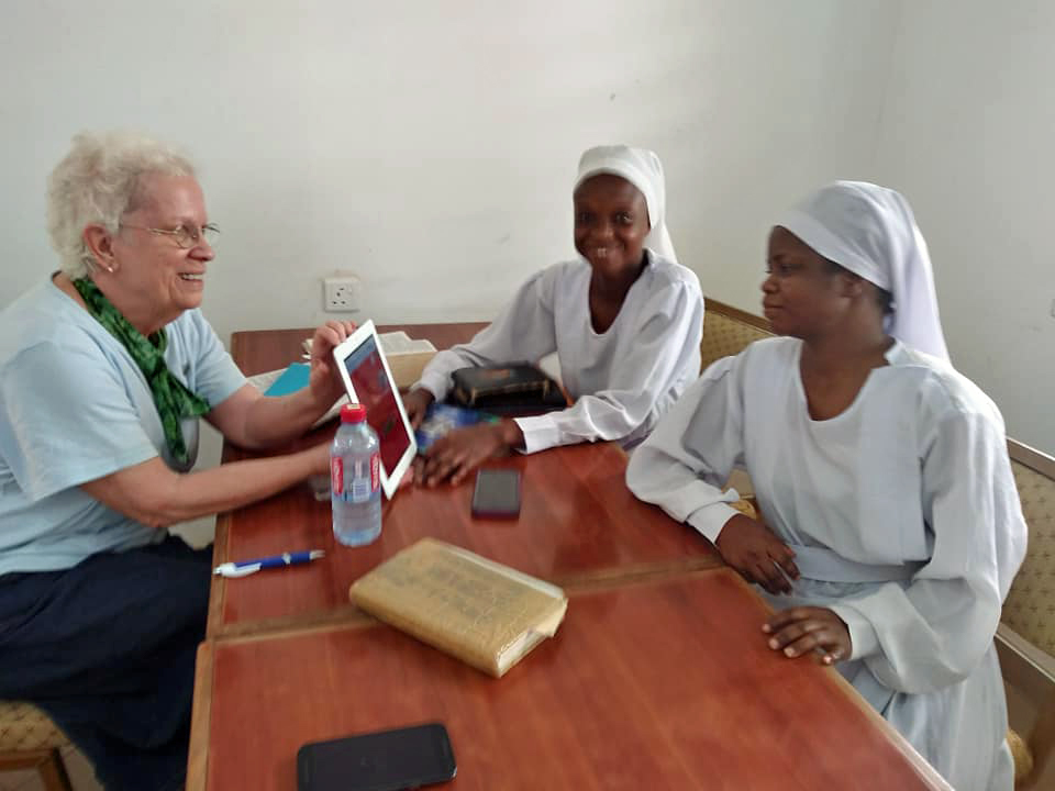 The author teaches the novices of the Marian Sisters of Eucharistic Love in Ghana. (Provided by the Grey Nuns)