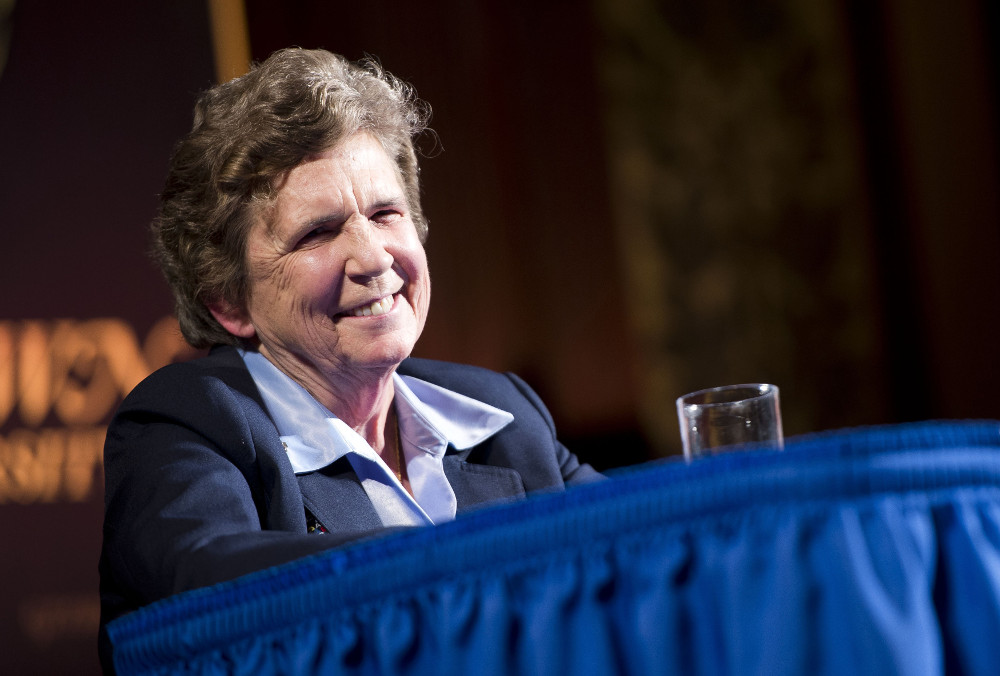Sr. Carol Keehan, a Daughter of Charity who is president and CEO of the Catholic Health Association, based in St. Louis, is pictured in a 2015 photo in Washington.(CNS/Lisa Helfert, Georgetown University)