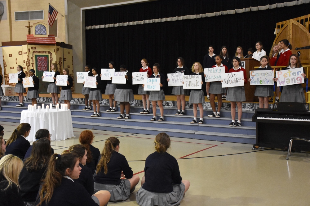 Students at St. Mary's Dominican High School in New Orleans March 14 (Courtesy of the Dominican Sisters of Peace)