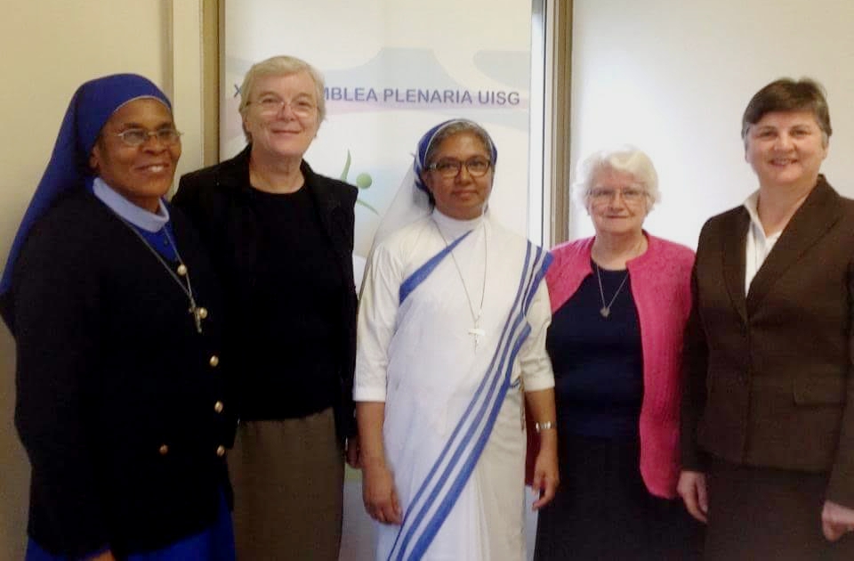 The original five members of the Canon Law Council, from left: Srs. Mary Gerard Nwagwu, Mary Wright, Licia Puthuparambil, Marjory Gallagher and Tiziana Merletti (Provided photo)