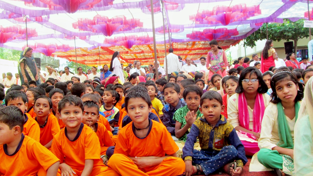 Children at the thanksgiving Mass at Udainagar on Nov. 5 (Saji Thomas)