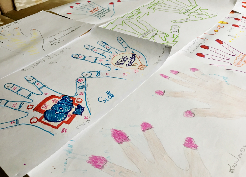 A collection of the Helping Hands art therapy activities (Lauren Magee)
