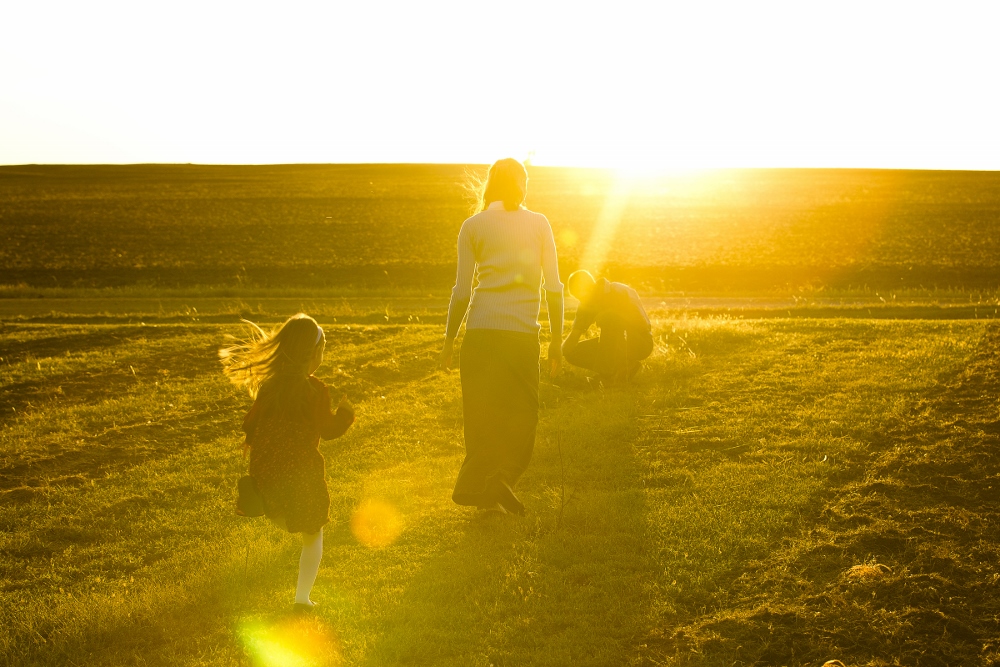 The Ford family at their farm. (CNS photo / Tyler Orsburn)