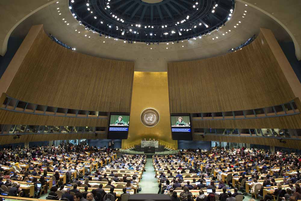 The United Nations' General Assembly Hall was the site of the opening of the March 12 opening of 62nd session of the Commission on the Status of Women. (United Nations photo)