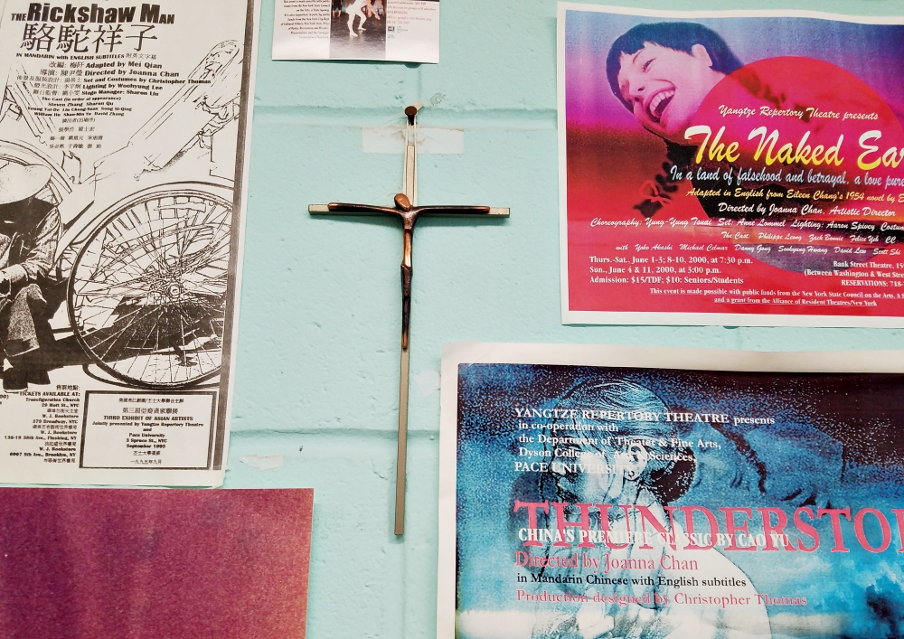 Maryknoll Sr. Chan's office includes numerous mementos of her long theater career. (GSR photo / Chris Herlinger)
