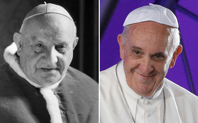 Blessed John XXIII, left, and Pope Francis (CNS photos)