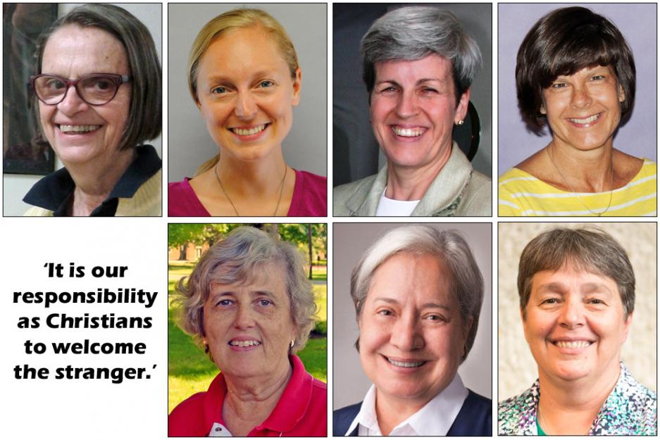 Sisters who participated in our roundtable discussion March 4, 2016. Top row, from left: Dominican Sr. Bernadine Karge, Charity Sr. Tracy Kemme, St. Joseph Sr. Janet Kinney, Charity Sr. Andrea Koverman. Bottom row, from left: Dominican Sister of Peace Judy Morris, Missionaries of Jesus Sr. Norma Pimentel, Mercy Sr. Rose Weidenbenner (Courtesy photos)