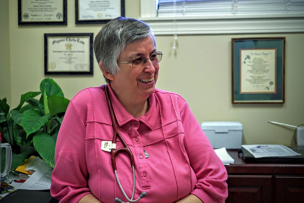 Charity Sr. Paula Merrill in her office at the clinic in Lexington, Mississippi, in October 2015 (Courtesy of the Sisters of Charity of Nazareth)