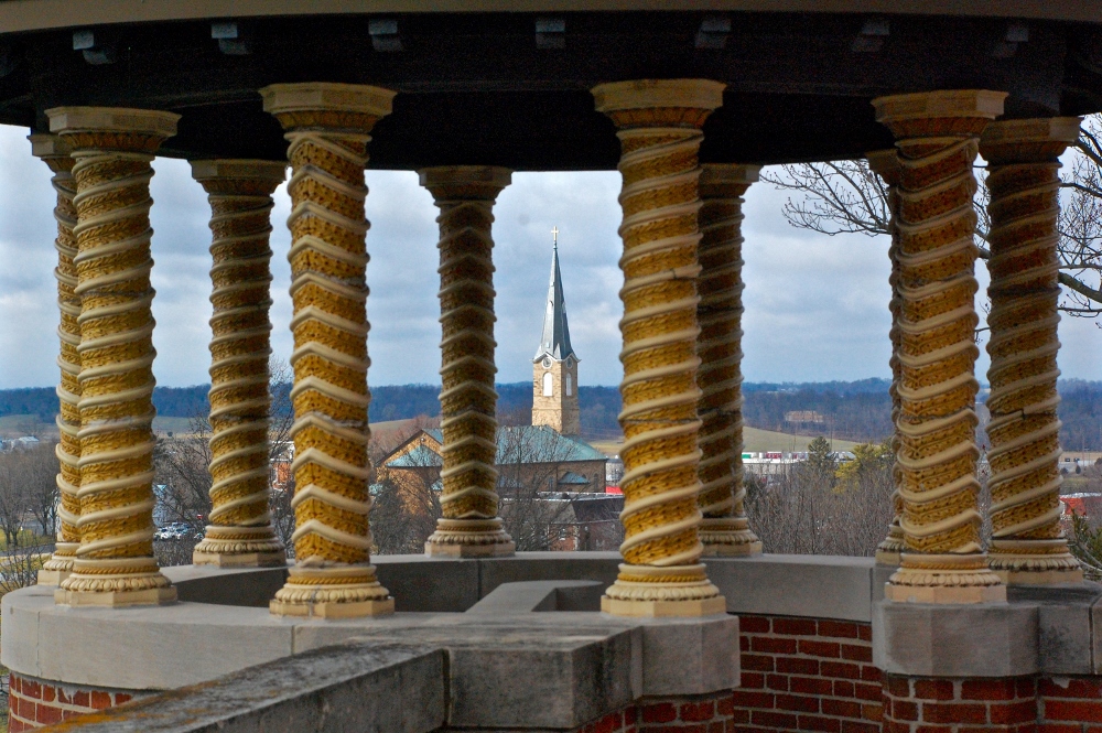 The Immaculate Conception Monastery looks out over the town of Ferdinand, Indiana. (GSR photo / Dan Stockman)