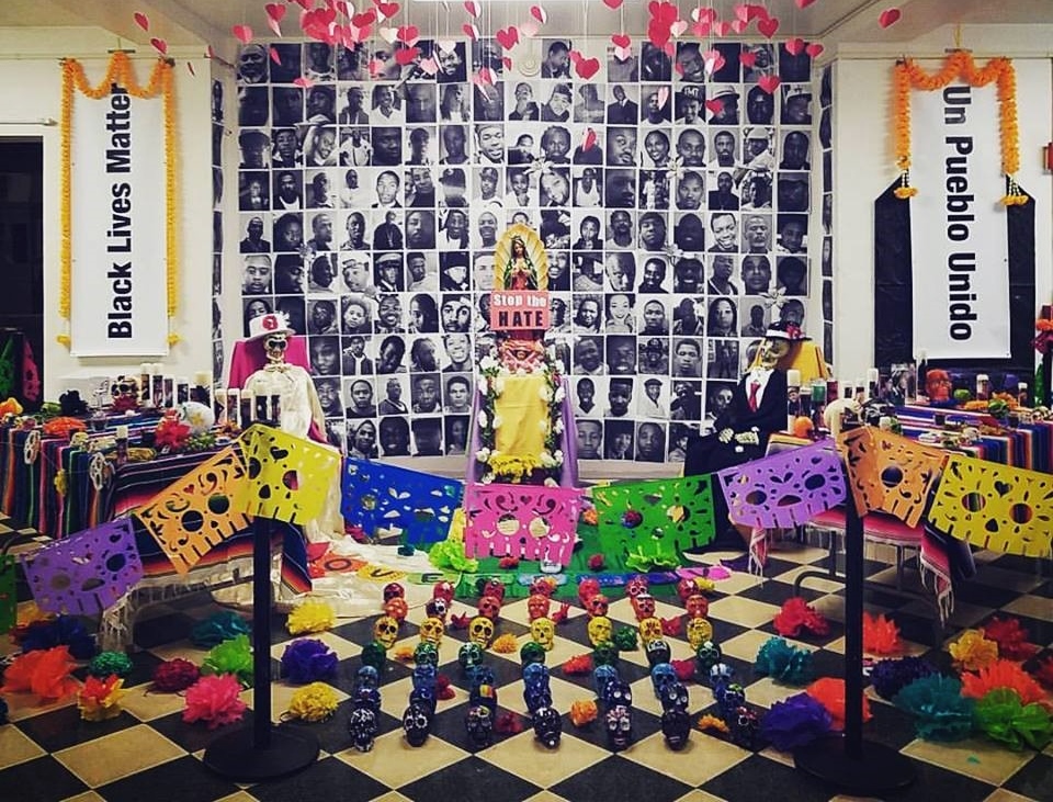 A altar for Día de los Muertos in 2016 outside of the ministry center at Dominican University (Courtesy of Dominican University Ministry Center)