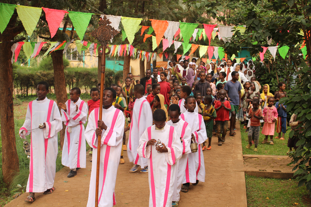 Celebrating a religious feast day. (Christian E. Ruehling)