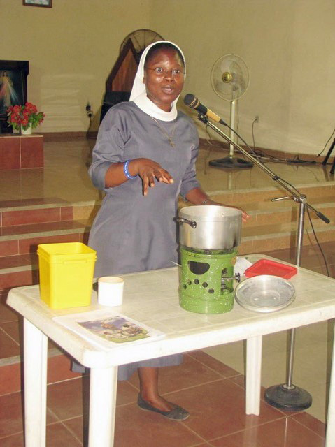 Sr. Edna Kotse Ikalumhe, teaching prisoners how to make Vaseline (Provided photo)