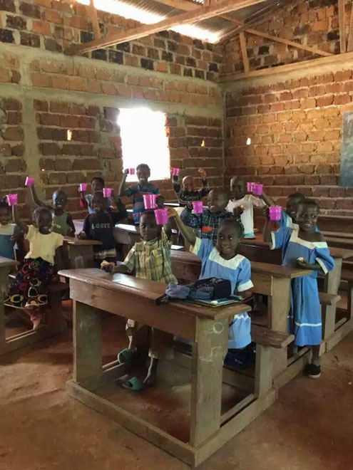 Students at Alfred Therese Nursery and Primary School in Massea (Provided by Constance Fonju)