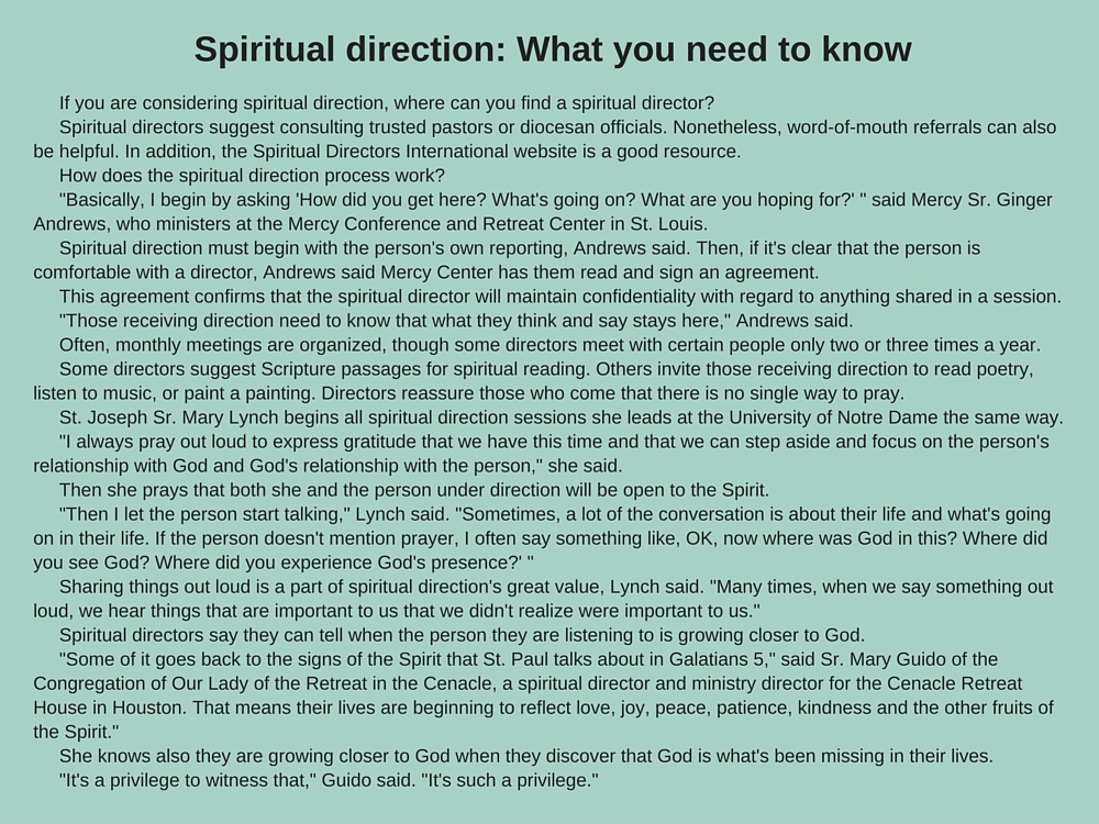 Spiritual direction: Sacred listening and the women religious who keep ...