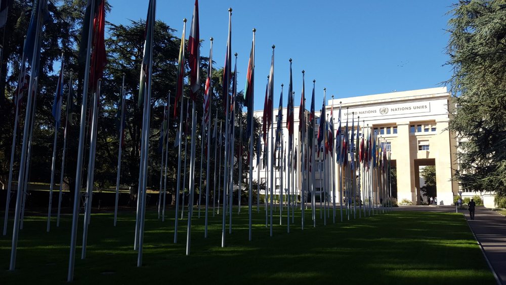 Entrance to the United Nations building in Geneva (Courtesy of Christian E. Ruehling)