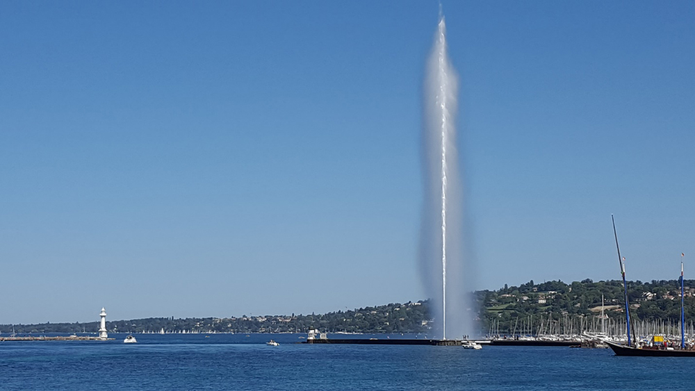 Lake Geneva and its Jet D'Eau (Courtesy of Christian E. Ruehling)