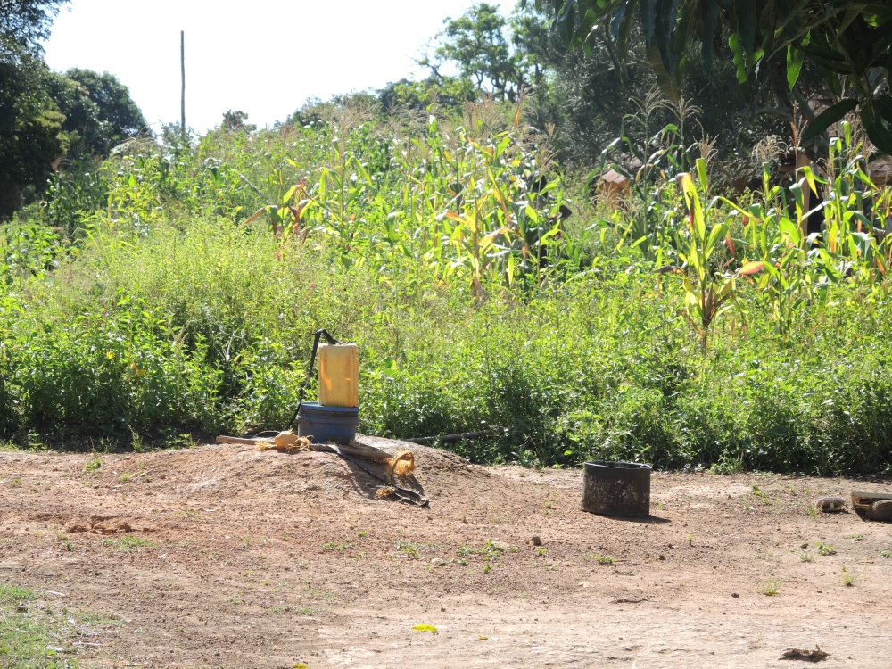 A household well in the village of Kawama, where almost every home has its own well, since there is plentiful water in the area from the dam. (Melanie Lidman)