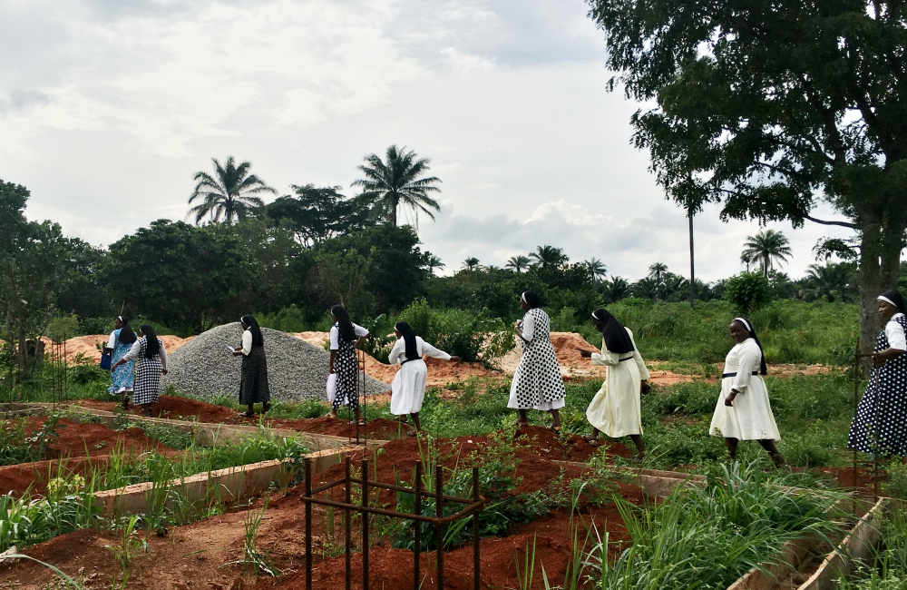 Augustinian Sisters of the Mercy of Jesus visit the future site of their new convent and chapel in Nigeria's Idah Diocese. (Festus Iyorah)