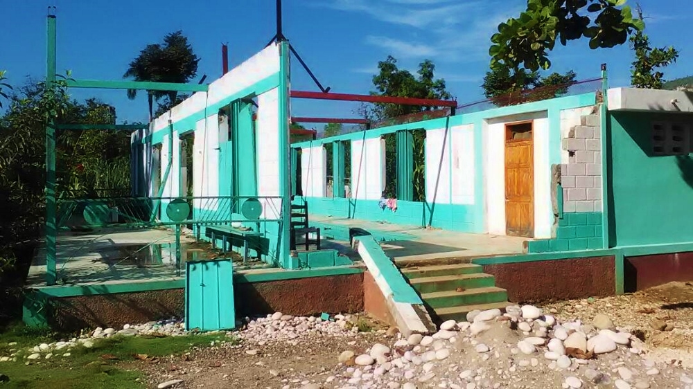 The still-damaged senior home in Marfranc, about 15 miles southwest of Jérémie, operated by the Congregation of the Little Sisters of St. Thérèse of the Child Jesus. (Courtesy of Sr. Evelyn Moliney)