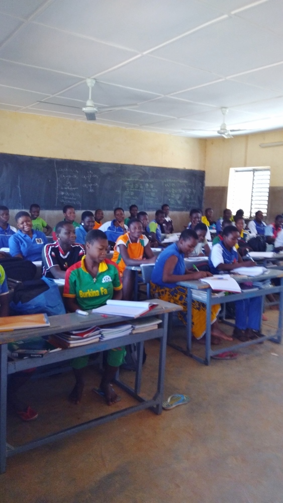 Grade 7 students take exams. (Provided by Sr. Marguerite Kankouan)
