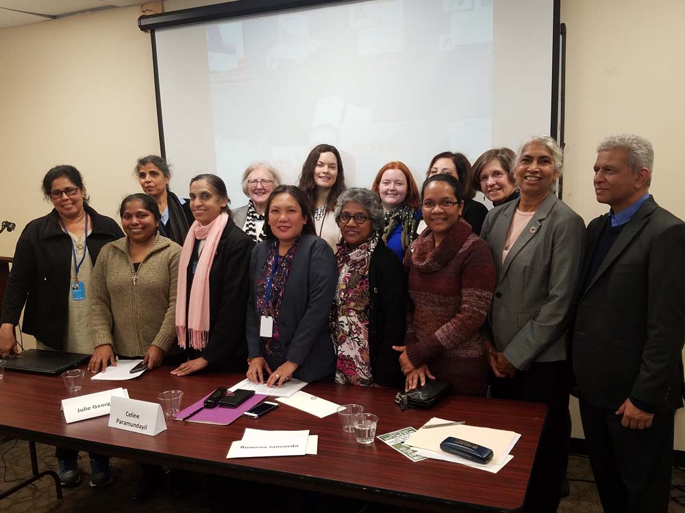 Indian sisters and others at a March 14 event focused on women as change-makers in southern Asia. (GSR photo / Chris Herlinger)