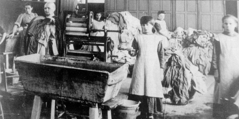 Photo of unidentified laundry in Ireland, published in "Do Penance Or Perish: Magdalen Asylums in Ireland" by Frances Finnegan, Oxford University Press, 2004 (Courtesy of Frances Finnegan)