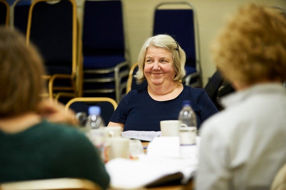 Maggie McCarthy plays Sister Bernie in the London performance of "We Wait in Joyful Hope." (Kevin Murphy Photography)