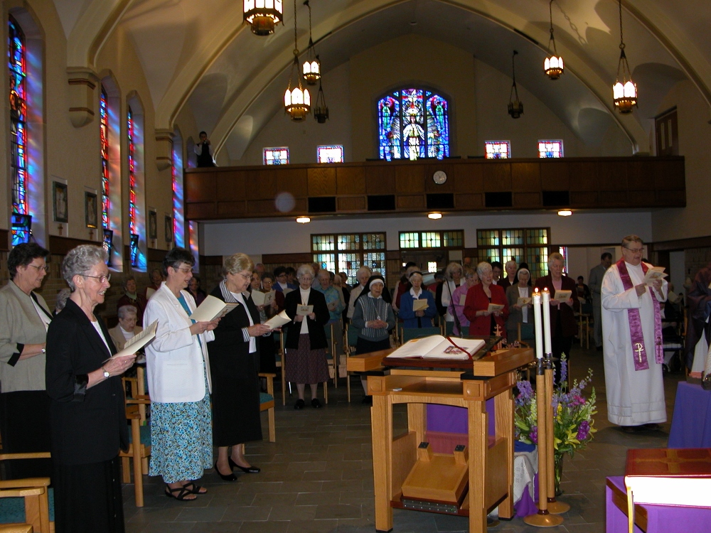 Celebrating Mass at the motherhouse in 2012. (Courtesy of Sisters of St. Francis of the Providence of God)