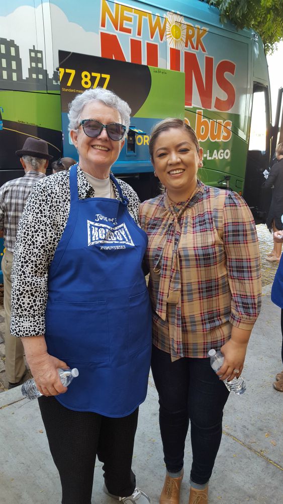 It was really an honor to meet Janet, a former client but now newlywed and a certified social worker at Homeboy Industries in Los Angeles, the Nuns on the Bus's first site visit of the 2018 tour. (Provided photo)