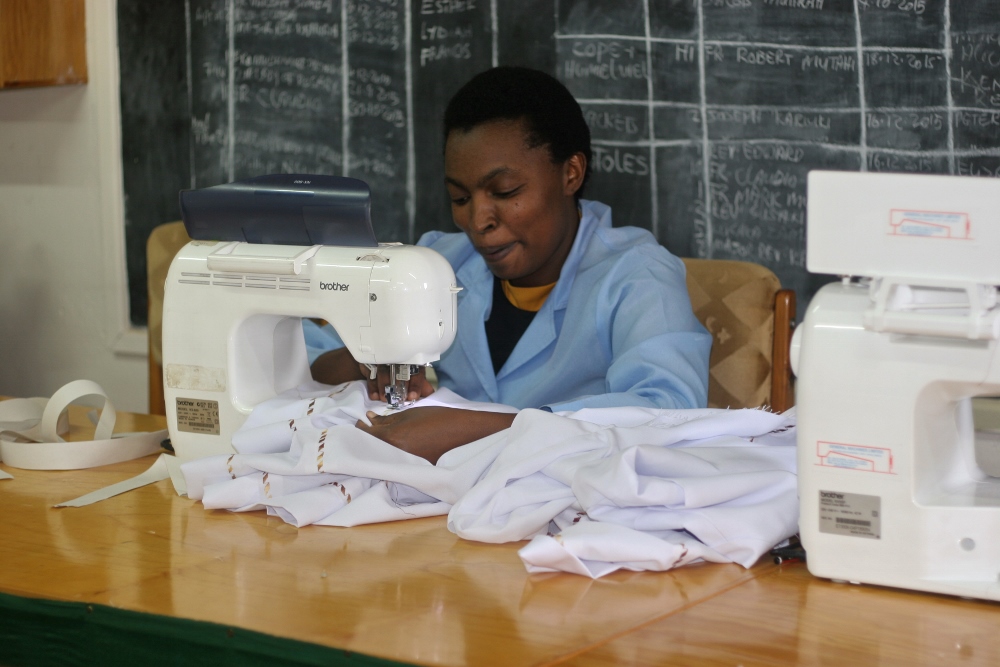 Women who are making the vestments for the papal Mass in Nairobi have been working around the clock to meet the deadline. (GSR photo / Lilian Muendo)
