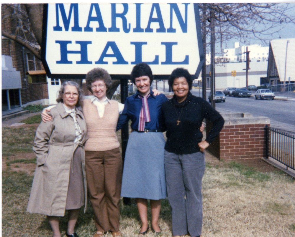 Sr. Thelma Mitchell, right, at St. Anthony Hospital in Oklahoma City, Oklahoma, in 1986. (Courtesy of the Franciscan Sisters of Mary)