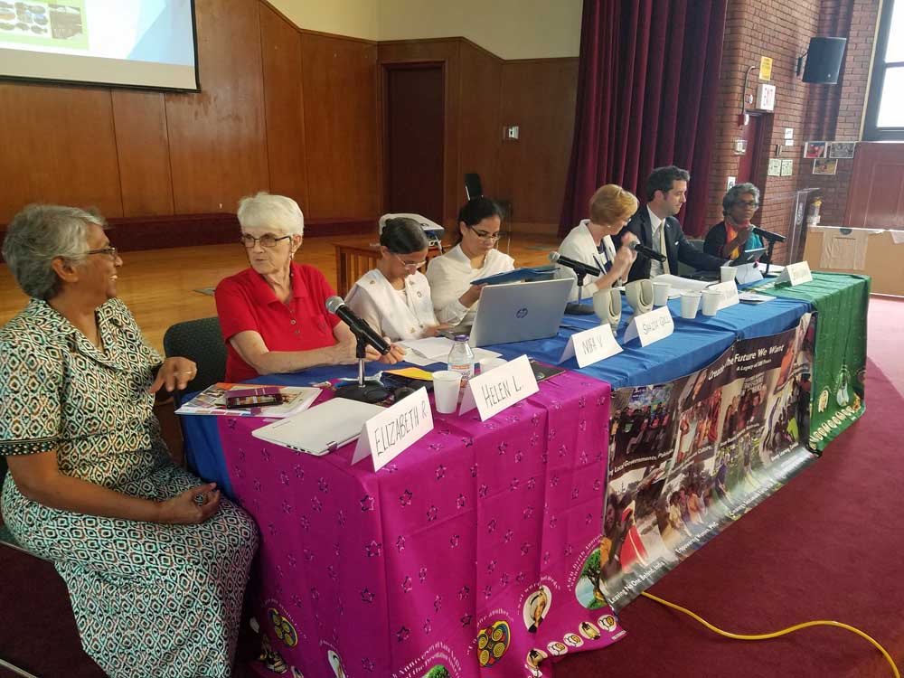 A July 17 event at the Salvation Army near the United Nations featured presentations on the United Nations' sustainable development goals from Sisters of the Presentation of the Blessed Virgin Mary working in Pakistan, India, the Philippines and Zambia. It also included participation from the government of Ireland and UNANIMA International, a U.N.-based coalition of Catholic congregations focused on concerns of women, children, migrants and the environment. (GSR photo / Chris Herlinger)