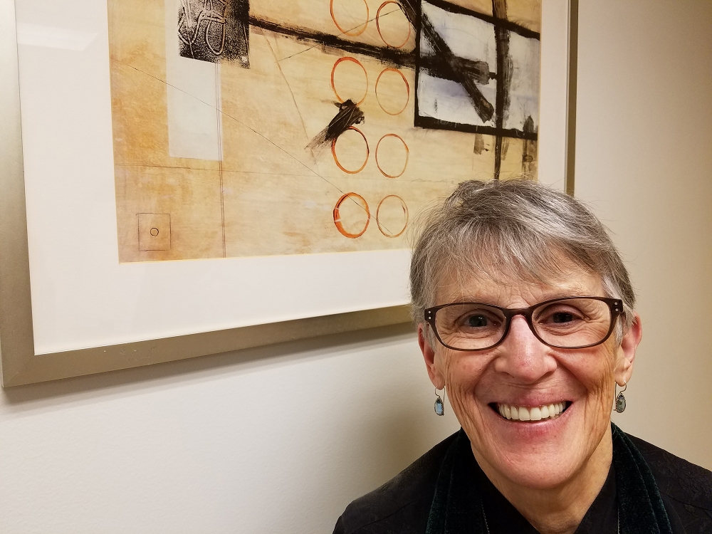 Sr. Stacy Hanrahan, who represents the Congregation of Notre Dame at the United Nations and is active in U.N.-based nuclear disarmament efforts (GSR photo / Chris Herlinger)