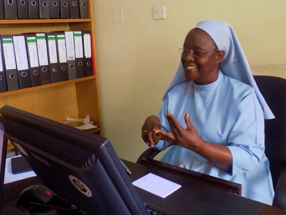 Sr. Sarah Nalwoga is the director Nsambya Babies Home. She is a member of the Sisters of the Immaculate Heart of Mary Reparatrix-Ggogonya, who have been managing the home since 1989. (Courtesy Nsambya Babies Home/Moise Mbula)