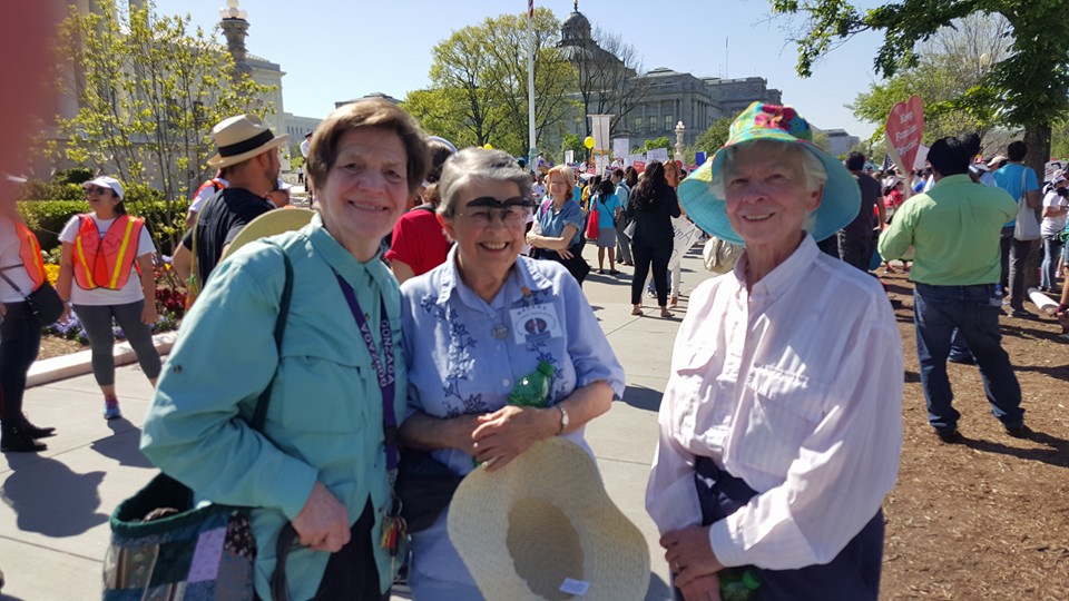 Srs. Carroll Ann Kemp, Frankie Barber and Carol Ries, members of the Sisters of the Holy Names of Jesus and Mary. (GSR photo / Gail DeGeorge)