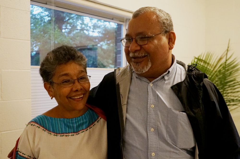 Sr. Rosa Maria Trochez and Jesuit Fr. Ismael Moreno Coto, popularly known Padre Melo, were part of a delegation from Honduras who traveled to several cities in the U.S. from May 9 to 18 to raise awareness of the political and human rights situation in Honduras. (Courtesy of Mark Coplan)