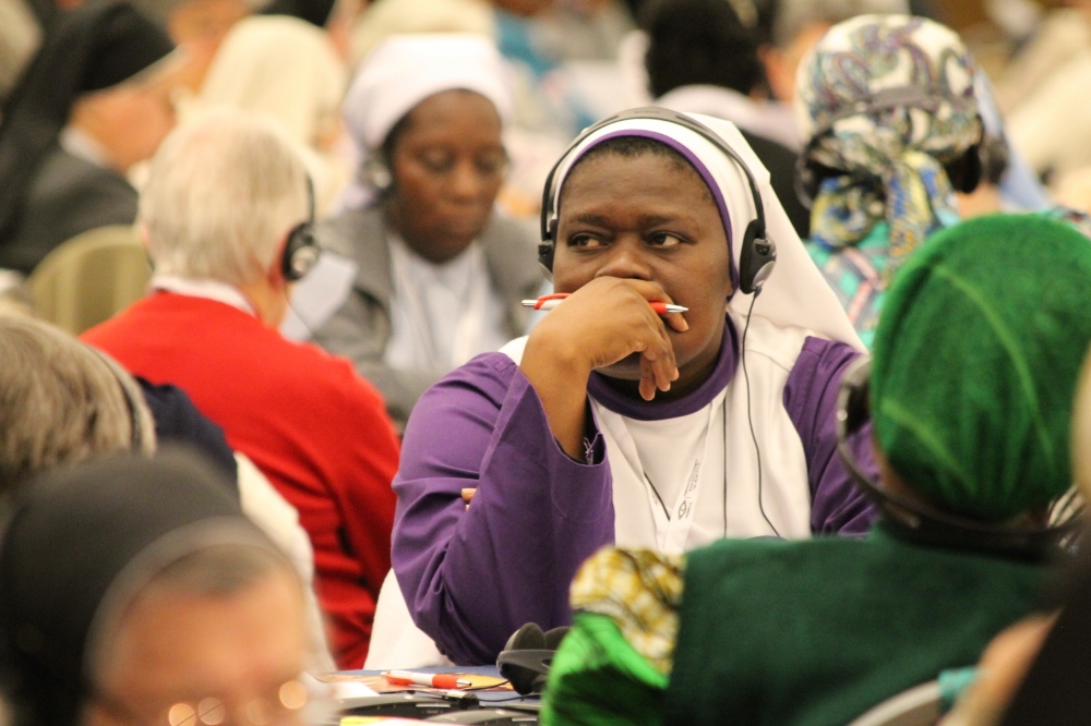 Sisters listen to speakers May 6, 2019, at the International Union of Superiors General's plenary assembly in Rome. (Courtesy of UISG)
