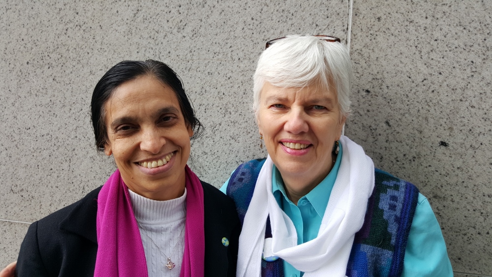 Sr. Celine Paramunda, Medical Mission Sisters, left, and Sally Dunne, the Loretto Community's U.N. representative. (GSR photo / Chris Herlinger)