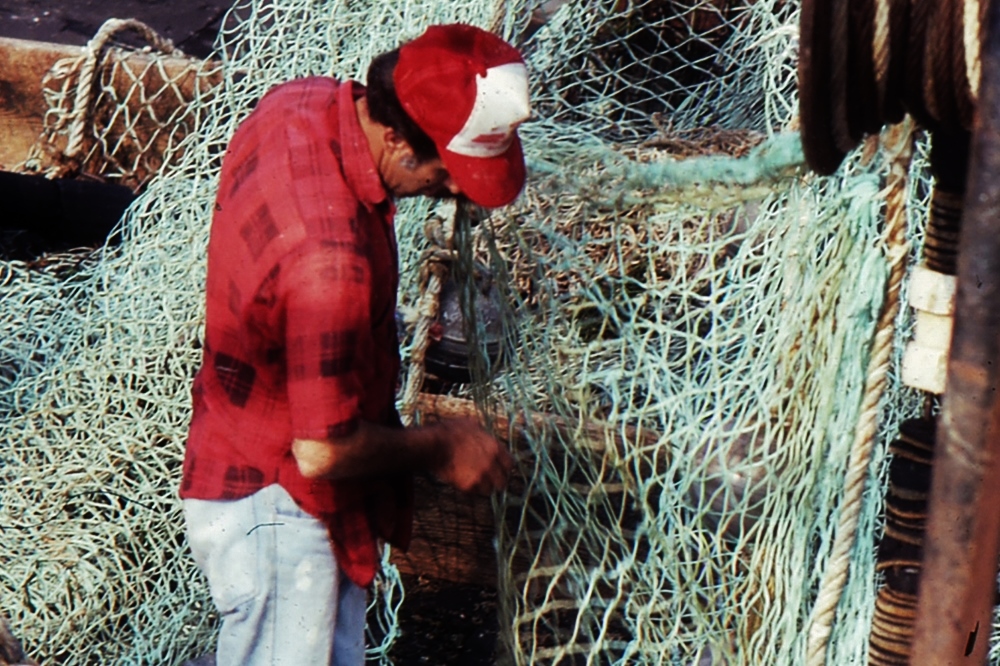 "Cleaning the Nets" (Barbara Schwarz, OP, of the Sisters of St. Dominic of Amityville, N.Y.)