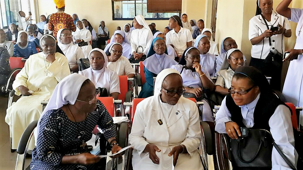 The group of sisters waits to speak to the director of police at Police Headquarters in Abuja. (Provided photo)