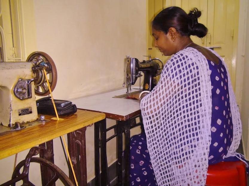 This is one of the first women to join the sisters as a staff member of the center teaches tailoring. She operates from the sisters’ center at Chetla in Kolkata. (Julian S. Das)