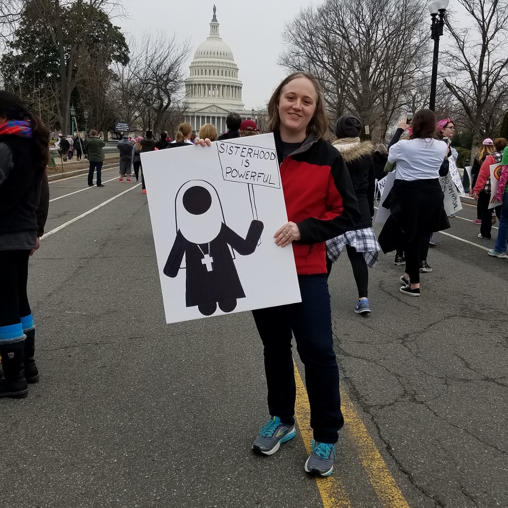 Sr. Colleen Gibson poses near the Capitol in Washington, D.C., Jan. 21. (Submitted photo)