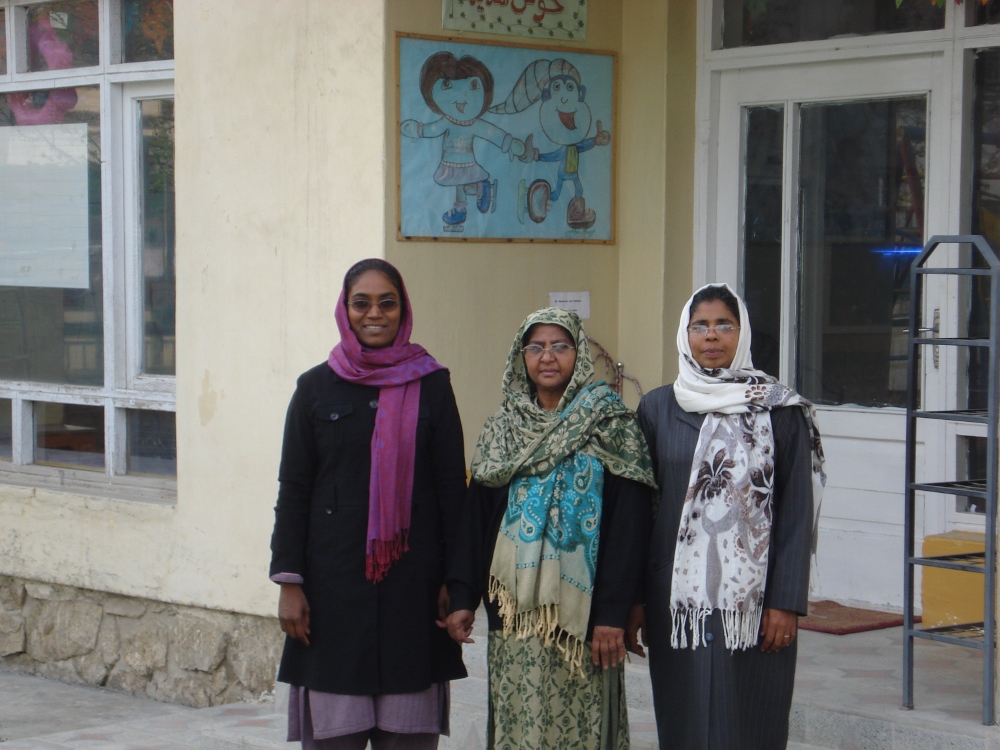 From left: Sister Mariammal, a Daughter of St. Mary of Providence; Sister Razia, a Pakistani Dominican Sister of St. Catherine of Siena; and Sister Seena, a Sister of St. Joseph Cottelengo, pose for a photo in 2015.