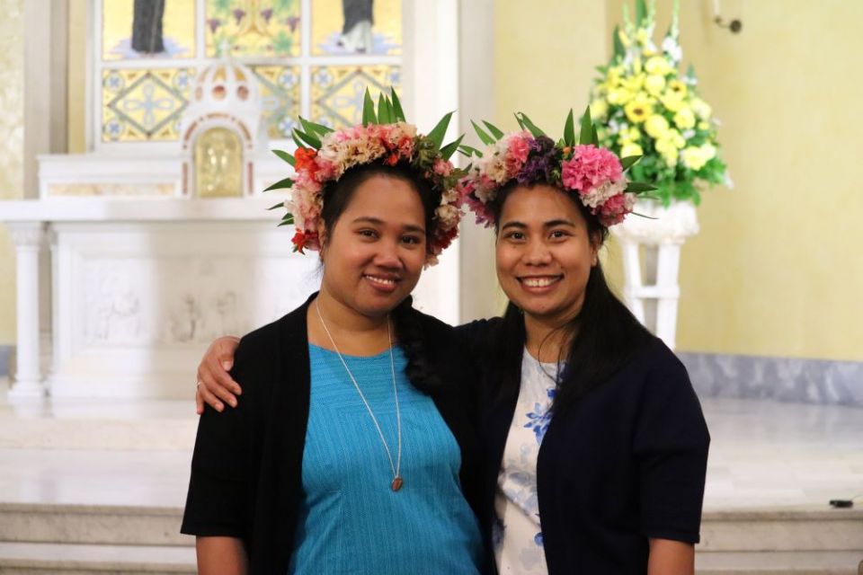 Good Samaritan Srs. Katarina Kabiriera and Taabeia Ibouri made their first profession Sept. 26, 2020, but COVID-19 restrictions have kept them in Australia. The community has ministered in Kiribati since 1991. (Courtesy of Meg Kahler)