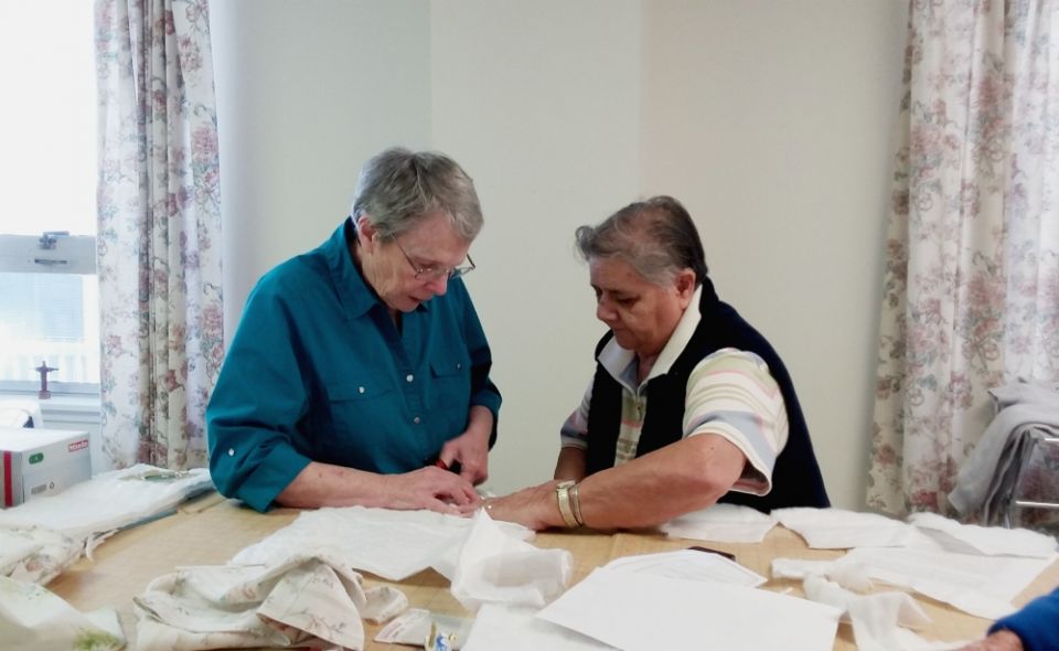 Presentation Srs. Judy Cunningham and Toni Martinez make masks for those in need. (Provided photo) Presentation Srs. Judy Cunningham and Toni Martinez make masks for those in need. (Provided photo)