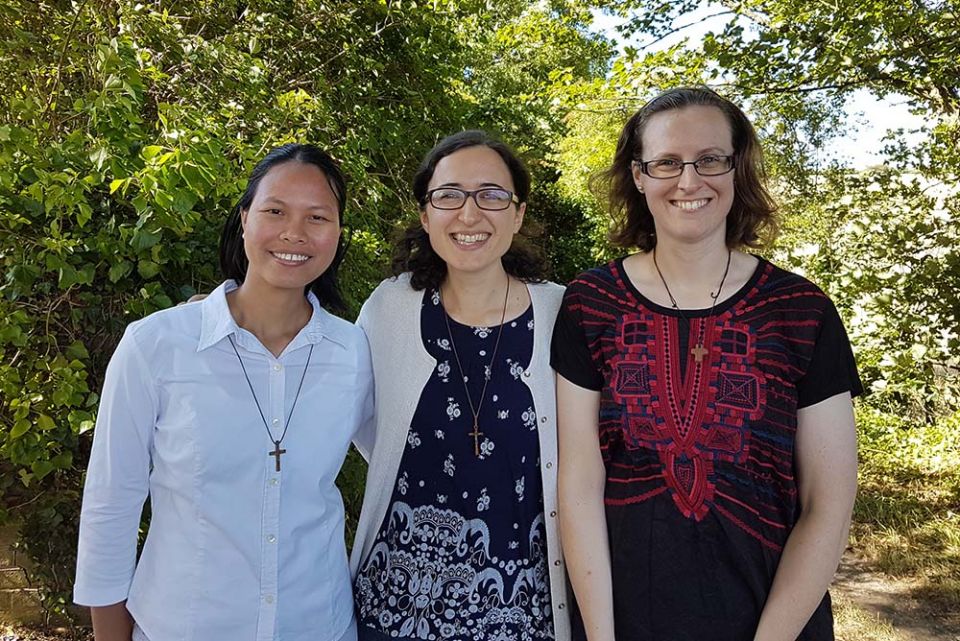 From left: Pearl, Teresa and Issy, Verbum Dei Missionaries in formation (Catherine Cruz)
