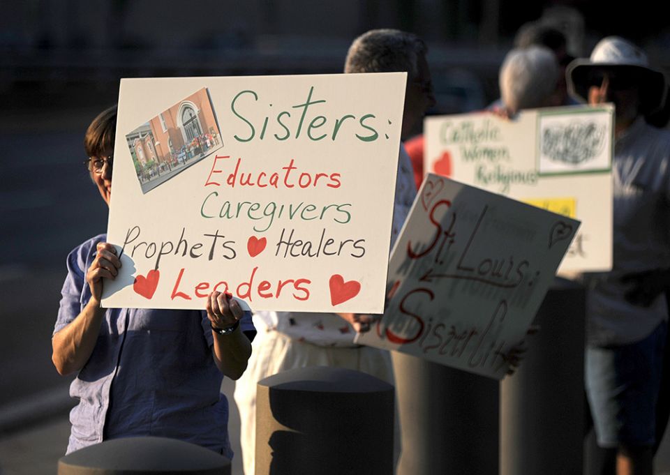 Laity and religious hold a rally in support of nuns gathered for the August 2012 assembly of the Leadership Conference of Women Religious in St. Louis. Earlier that year, the Vatican's Congregation for the Doctrine of the Faith had ordered reform of the o Laity and religious hold a rally in support of nuns gathered for the August 2012 assembly of the Leadership Conference of Women Religious in St. Louis. Earlier that year, the Vatican's Congregation for the Doctrine of the Faith had ordered reform of the o